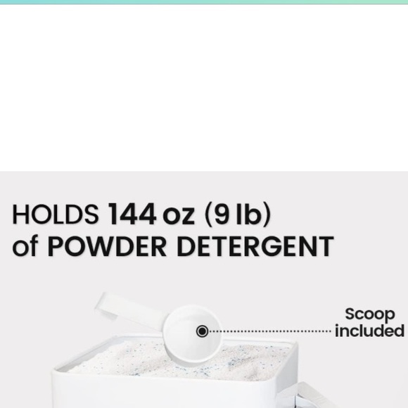 New-White Farmhouse Laundry Canister with Scoop - Picture 8 of 16